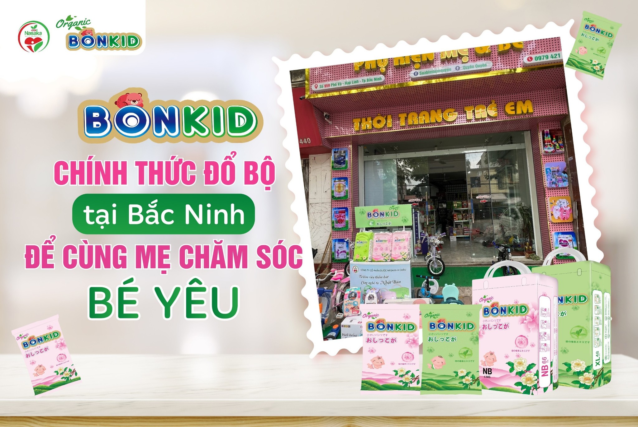 Bỉm Bonkid Organic chính thức đổ bộ tại Bắc Ninh 