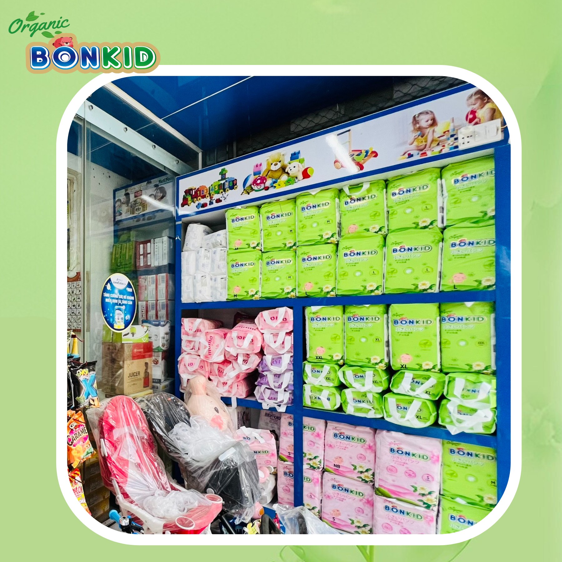 BỈM BONKID ORGANIC - PHỦ SÓNG RỘNG RÃI TẠI CÁC CỬA HÀNG MẸ & BÉ