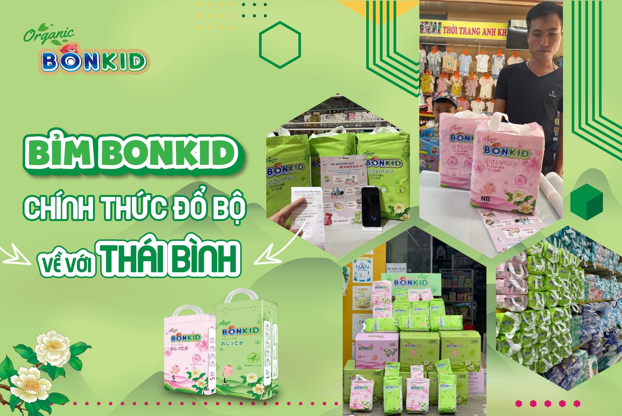 Bỉm Bonkid Organic chính thức đổ bộ về Thái Bình 